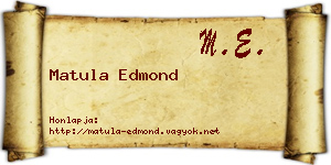 Matula Edmond névjegykártya